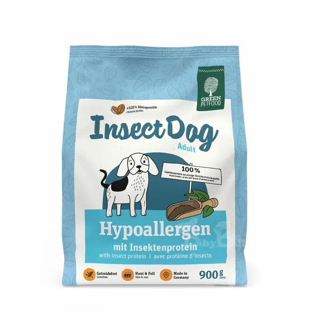 【Green Petfood 德國綠自然】昆蟲蛋白 無穀低敏成犬飼料 1.8KG/900G*2入(皮膚毛髮健康 狗飼料 乾糧)