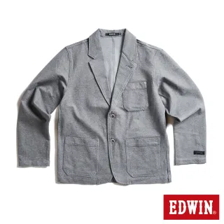 【EDWIN】男裝 針織休閒西裝外套(灰色)