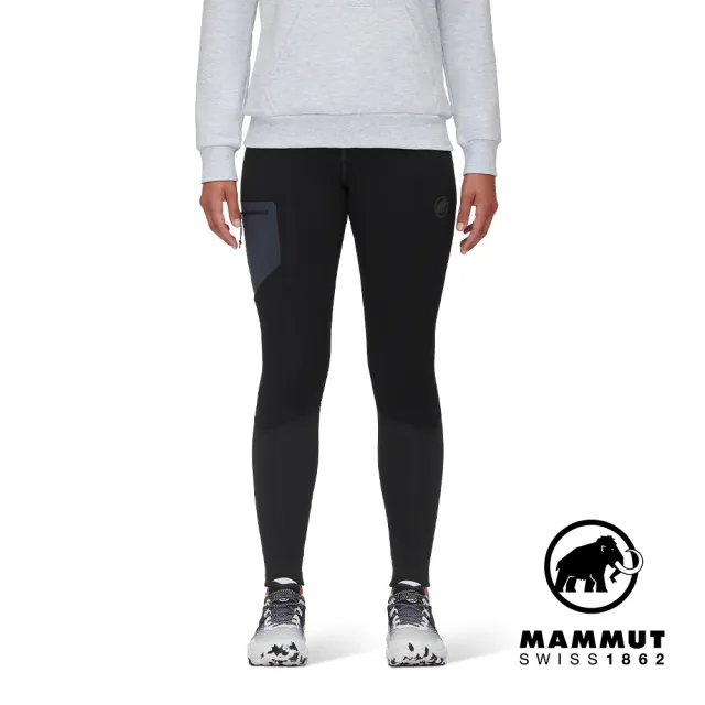 【Mammut 長毛象】Aconcagua ML Tights long Women 保暖刷毛內搭緊身褲 黑色 女款 #1022-00224