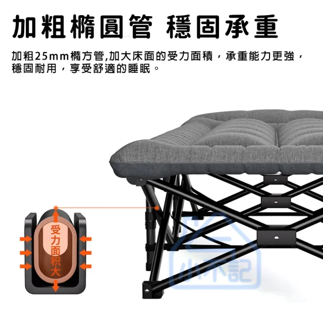 【小不記】升級床墊一體/免安裝/可攜帶/折疊床(摺疊床 行軍床 加寬床面 午休床折疊躺椅 午睡床 看護床)