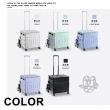 【ONE HOUSE】平拉式8輪爬梯折疊收納車 買菜車 購物車(50L巨型推車+大款防水袋)