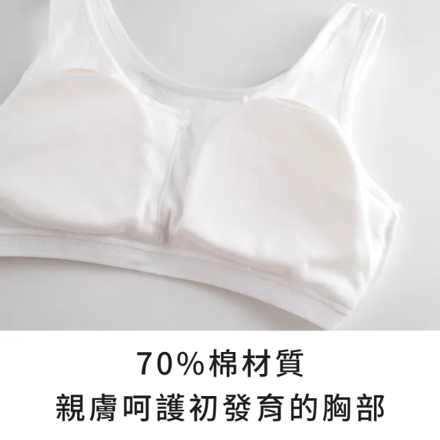 【玉如阿姨】牛奶泡泡內衣※0648寬肩白(A.B罩 少女 發育 透氣 小胸 背心式 制服內搭 防激凸 服貼 台灣製)