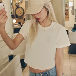 【MLB】女版短袖T恤 Monogram系列 紐約洋基隊(3FTSM0154-50CRS)