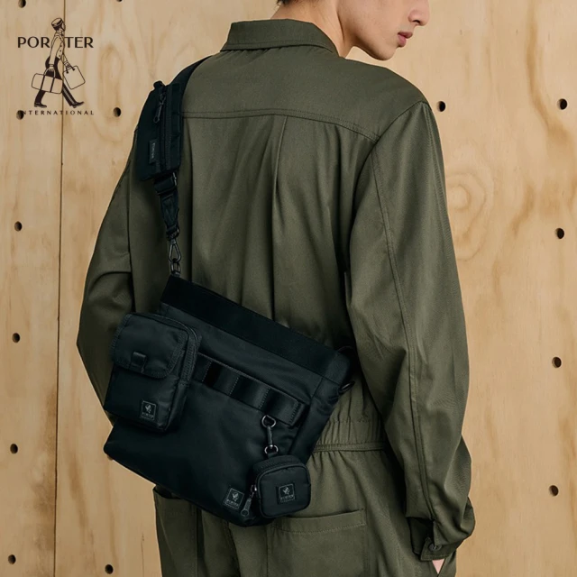 【PORTER INTERNATIONAL】百變自如MULTI斜背包(黑)