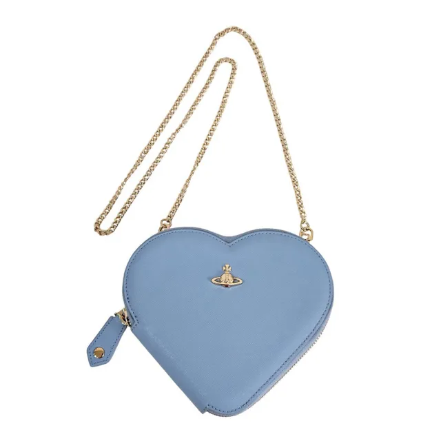 【Vivienne Westwood】Vivienne Westwood 薇薇安 心形 水藍色 造型包 附鏈子(贈原廠防塵袋紙袋)