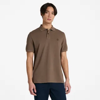 【Timberland】男款咖啡色休閒短袖POLO衫(A24H2BK0)