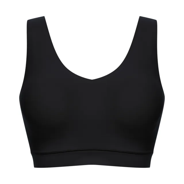 【Chantelle 仙黛爾】Soft Stretch.涼感無痕透氣V領Bralette輕運動內衣 XS-XXL 黑色.16A10_011(超強彈力)