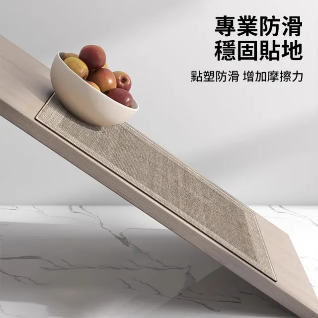 【LZQ】日式亞麻吸水防滑地墊 50X80+50X160CM 防油廚房地墊 耐磨刮泥腳踏墊 玄關地墊 防貓抓地毯