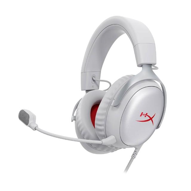 【HyperX】Cloud III  颶風3 — 遊戲電競耳機 灰紅(B96MXAA)