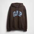 【GAP】男裝 Logo刺繡帽T-深棕色(781237)