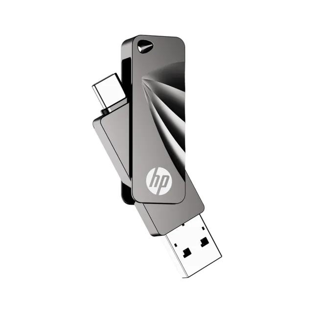 【HP 惠普】128GB 雙用隨身碟 Type-C + A 金屬製 USB 3.2 讀取高達 120 MB/s(x762c)
