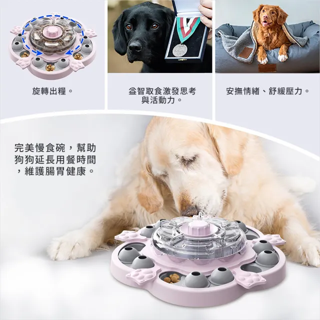 【KADTC】智慧太陽花(多功能 寵物益智玩具 藏食玩具 狗玩具 慢食 寵物訓練 防滑)