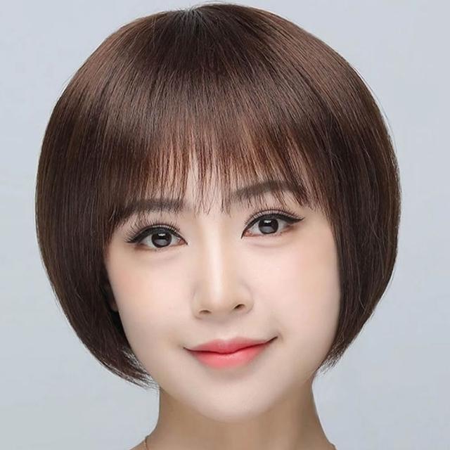 【LEEHER】真人髮絲/真髮假髮/波波頭/髮片/整頂假髮/頭套式假髮/化療假髮/增髮量/自然/假髮/女生