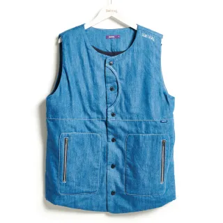 【SOMETHING】女裝 牛仔鋪棉背心(拔洗藍)