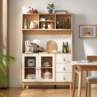 【hoi! 好好生活】Linsy原木系清新收納高餐邊櫃1.2M