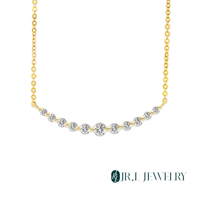 【JR.L金瑞利珠寶】雙12 微笑光芒項鍊(40分培育鑽石 18K金)