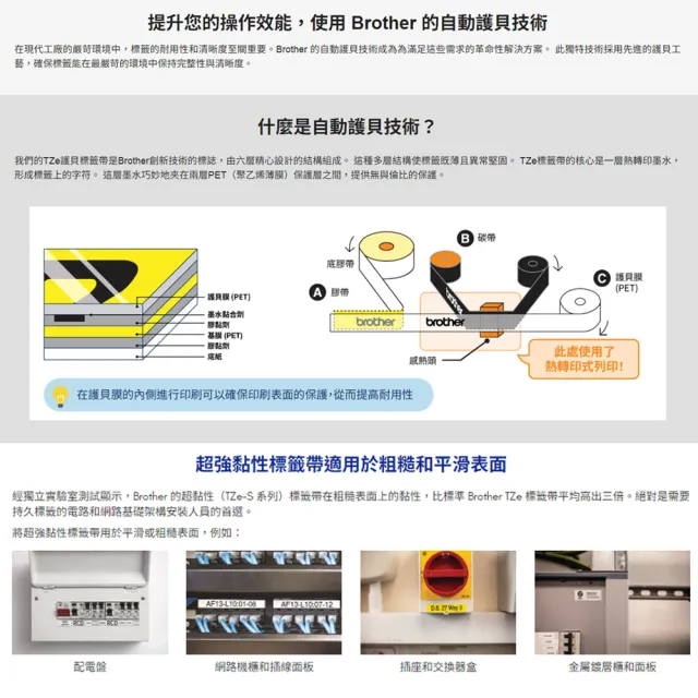 【brother】官方直營 HSe-611E 熱縮套管標籤帶 5.2mm 黃底黑字(適用:PT-E850TKW/E300/E500W/P900W/P950NW)