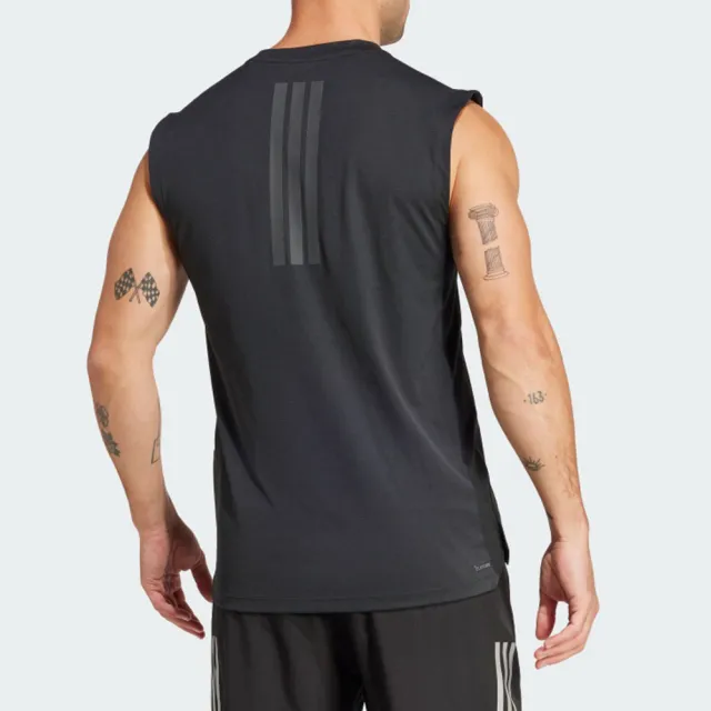 【adidas 愛迪達】Power 3S Tank 男款 黑色 吸濕 排汗 訓練 運動 短袖 JM3190