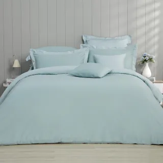 【Tonia Nicole 東妮寢飾】100%長纖細棉素色兩用被床包組-雙人/多款任選(60支/300織)