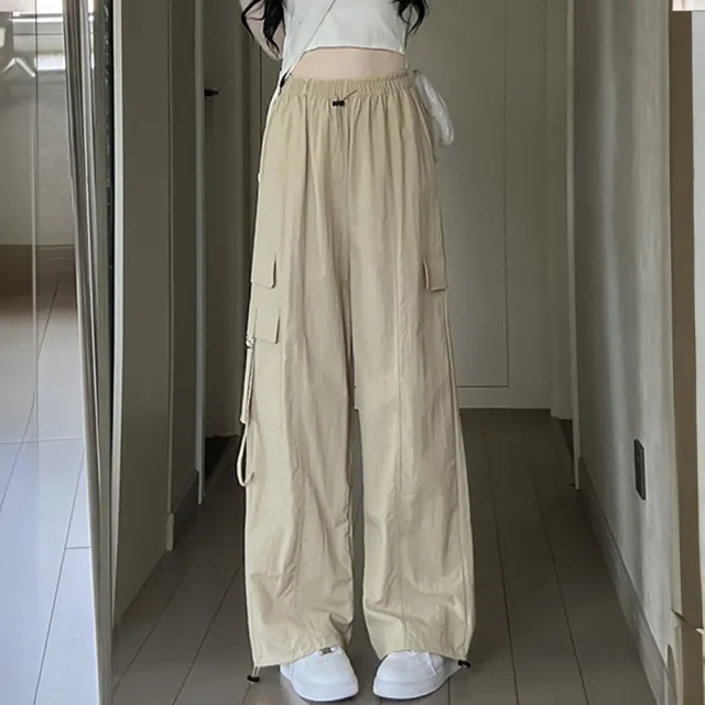 【ONEY 歐妮】★降落傘速乾運動工裝褲(女裝/長褲/休閒褲/運動褲/錐形)