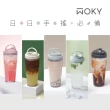 【WOKY 沃廚】渾圓杯 Ecozen純透復刻款 880ml-附彈跳吸管(單手彈蓋款；吸管杯/隨行杯/外帶杯)
