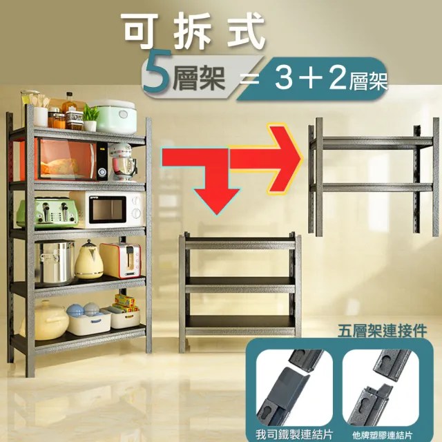 【Easy buy 居家生活】40x60x160CM五層角鋼架-無輪款(角鋼架 五層架 置物架 40X60X160CM)