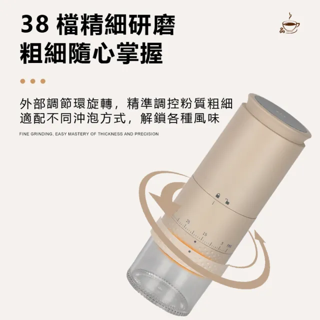 【IDREES 伊德萊斯】智能數顯電動咖啡磨豆機 五檔可調 研磨咖啡機 隨行磨豆器 磨粉機 咖啡杯