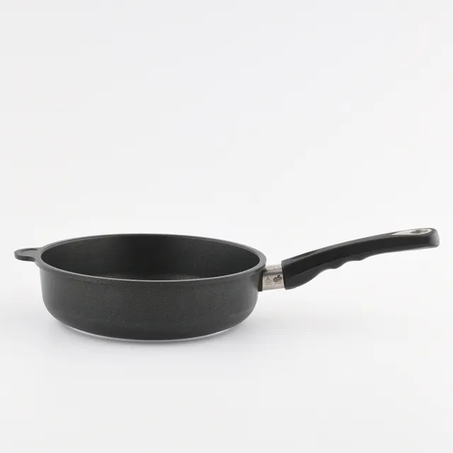 【AMT】經典平底深炒鍋 24cm 7cm深 不沾鍋 電磁爐 IH爐可用(平輸品)