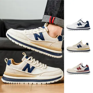 【J&H collection】男款透氣網布拼接運動鞋 休閒鞋 慢跑鞋(米黃色／藍色／紅色)