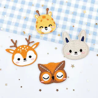 【QOQ】動物貼布 刺繡貼布/可愛卡通動物頭像圖樣刺繡貼布 DIY材料 衣物補丁 熱熔膠款(10款任選)