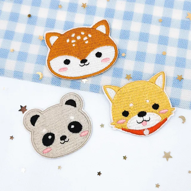 【QOQ】動物貼布 刺繡貼布/可愛卡通動物頭像圖樣刺繡貼布 DIY材料 衣物補丁 熱熔膠款(10款任選)