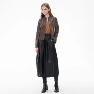 【MOMA】蛋白皮革蓬鬆氣球長裙(兩色)