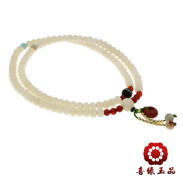 【喜緣玉品】菩提根 文玩蓮花開 108顆念佛珠(藥師天珠)(開運風水)