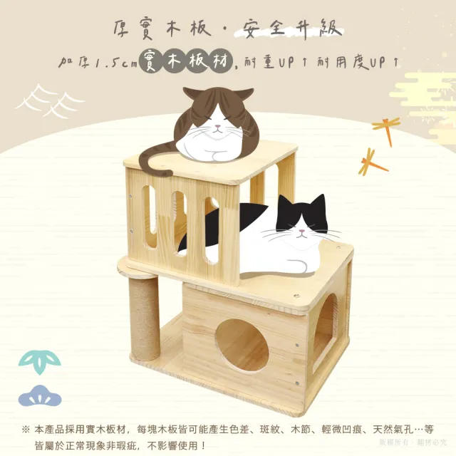 【貓本屋】雙層疊疊樂 實木大貓窩 階梯貓跳台(台灣製)