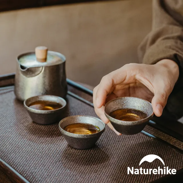 【Naturehike】隨風戶外便攜純鈦一壺三杯茶具套組 附收納包 CF025(台灣總代理公司貨)