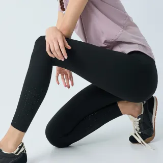 【YUANDONGLI 元動力】吸濕排汗縷空造型九分瑜珈褲(黑；S-L；4253536403)