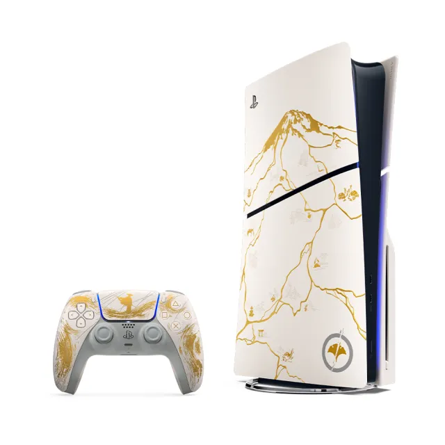 【SONY 索尼】New PlayStation 5 光碟版主機《羊蹄山戰鬼》黃金限量版(PS5 Slim/CFI-2018A01)