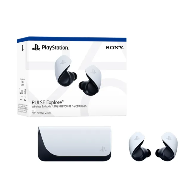 【SONY 索尼】PS5 PULSE Explore 無線耳塞式耳機(經典白/內付保護盒)