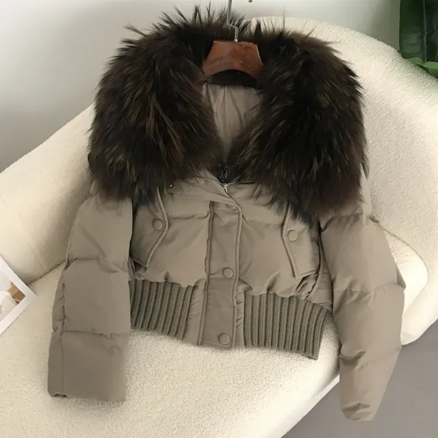 【巴黎精品】頂級貉子毛領真羽絨外套白鴨絨外套羽絨衣秋冬大碼休閒女裝(針織女外套10色n1ld15)