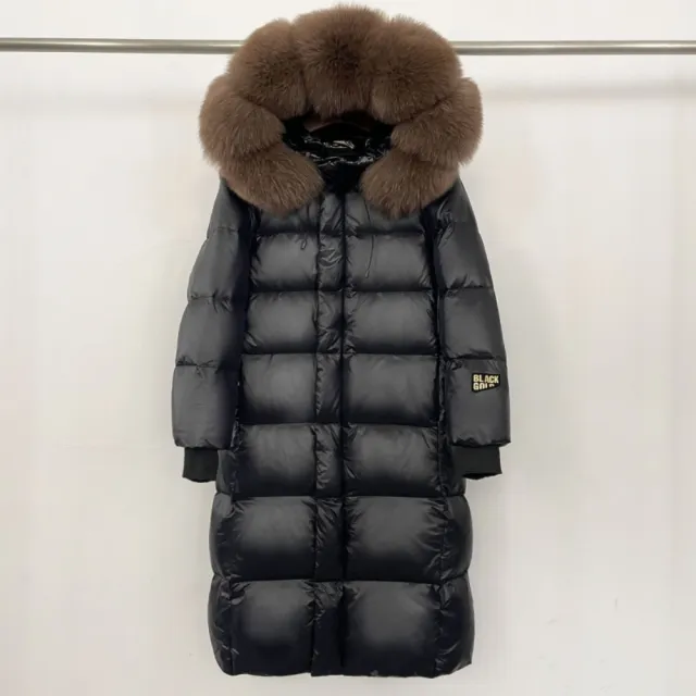 【巴黎精品】頂級狐狸毛領真羽絨外套鵝絨外套羽絨衣秋冬大碼休閒女裝(連帽修身女外套7色n1ld83)