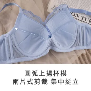 【玉如阿姨】迷漫浪花內衣※0678墨綠(F罩 大罩杯 挺立 包覆 包副乳 台灣製)