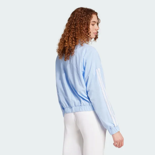 【adidas 愛迪達】外套 女 運動立領外套 W 3S WV BOMBER 藍 JN2487
