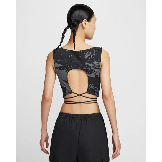 【NIKE 耐吉】背心上衣 女 AS W NSW SWDC CROP TANK 運動 休閒 無袖 短版 灰(HM4955084)