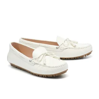 【AS 集團】日常百搭純色蝴蝶結全真皮樂福平底鞋(黑)