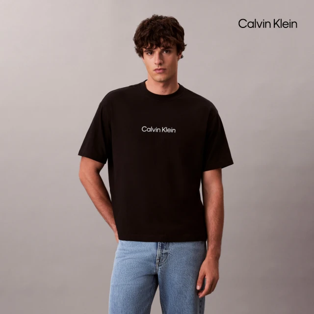 【CALVIN KLEIN】官方旗艦館CK Calvin Logo 圓領上衣_白色