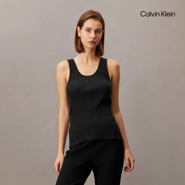 【CALVIN KLEIN】官方旗艦館CK 羅紋針織背心_黑色
