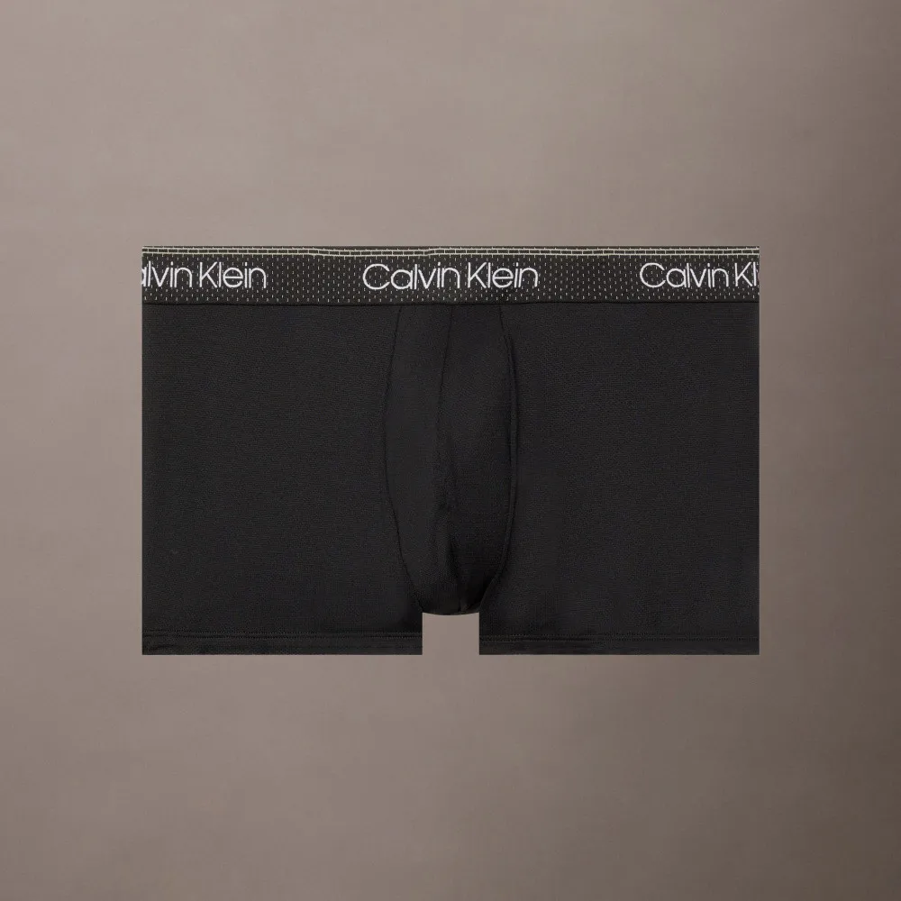 【CALVIN KLEIN】官方旗艦館CK 超細纖維彈力涼感低腰平口內褲_黑色