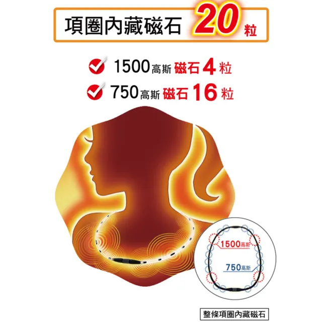 【易利氣】磁力項圈 EX(桃紅 45cm)