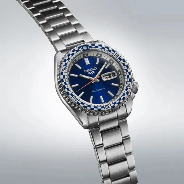 【SEIKO 精工】5 Sports SKX 賽車方格旗機械錶-藍/42.5mm 618年中慶 推薦(SRPK65K1/4R36-15Z0B)