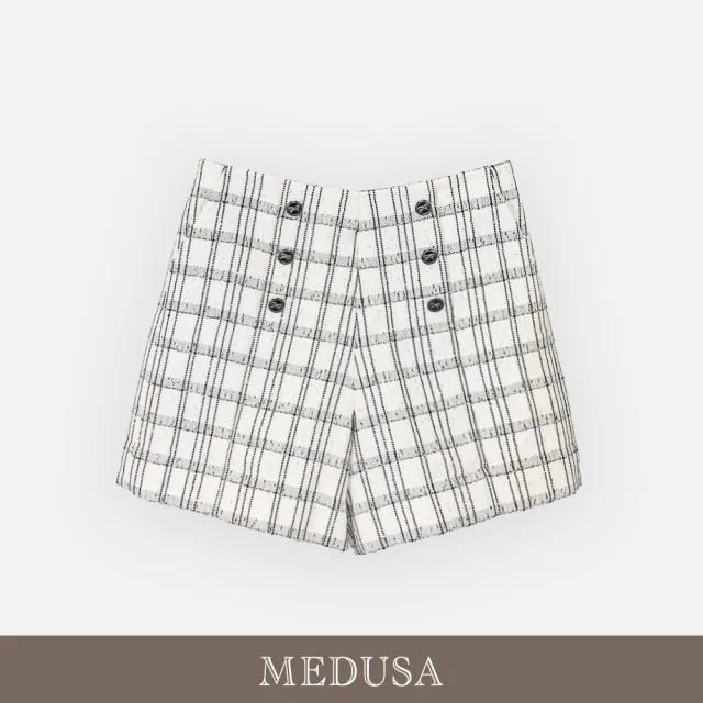 【MEDUSA 曼度莎】現貨-學院小香風雙排釦短褲（M-XL）｜女小香風短褲 西裝短褲 上班短褲(601-73803)